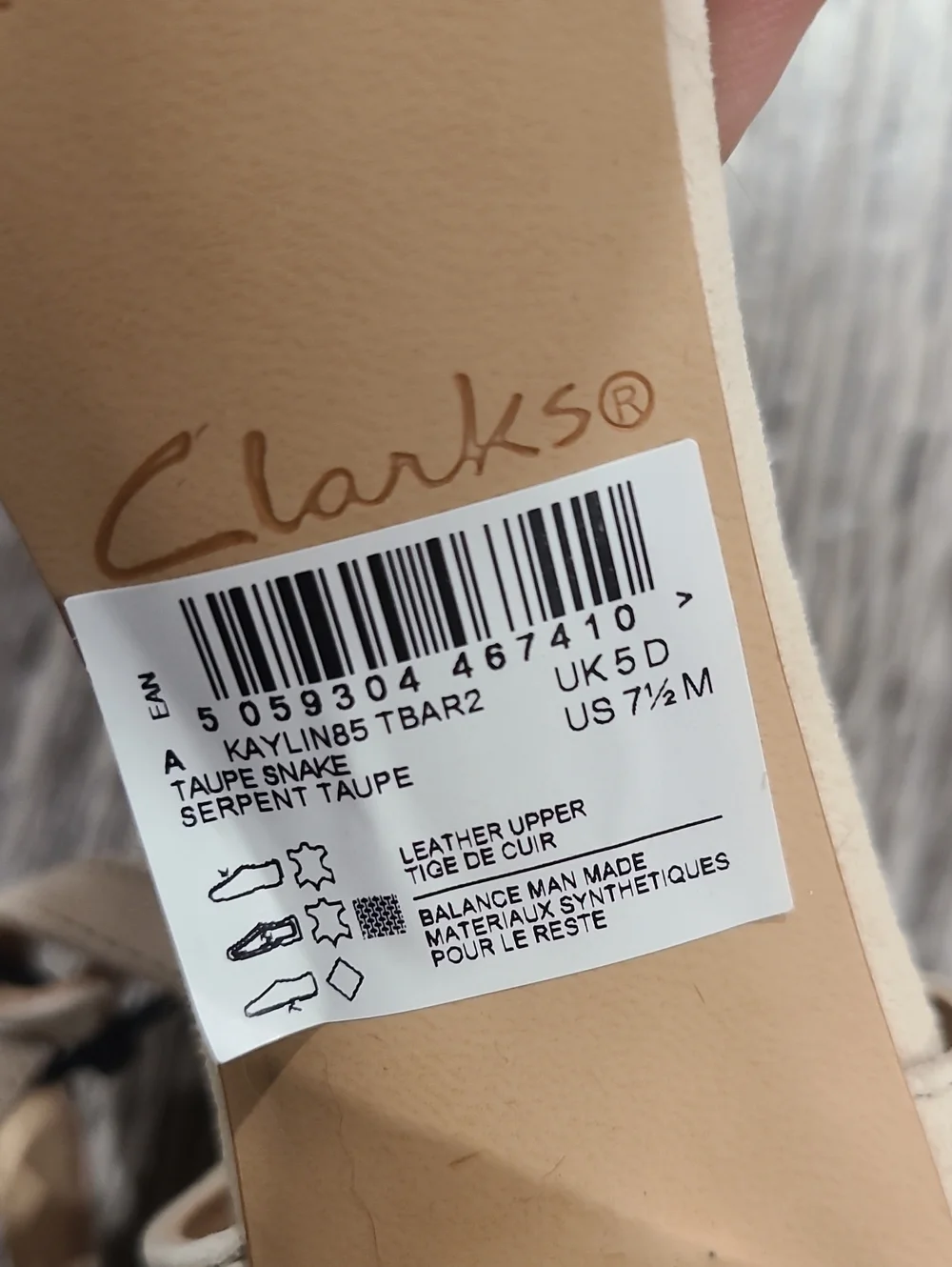Clarks Kaylin 85 Tbar 2 Size 7.5